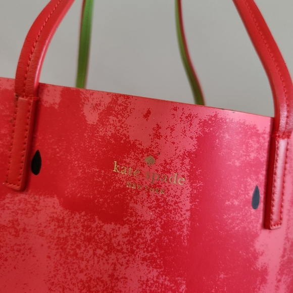 Kate Spade Splash Out Watermelon Print Red, Pink & Green Tote Bag - Picture 3 of 14